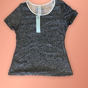 NWT- DRESSFO- SHORT SLEEVE TOP WITH BACK LACE/BOW DETAIL